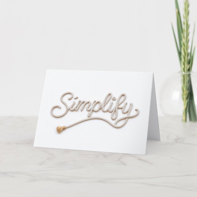 Geburtstag Simplify Seil Text Karte (Vorderseite)