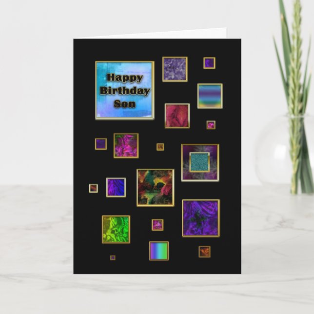 GEBURTSTAG - SOHN - ABSTRAKT KARTE (Vorderseite)