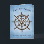 Geburtstag, Sohn, das Rad des Schiffs, Helm Karte<br><div class="desc">Sehen Sie gleiches und/oder Ähnliches Bild auf anderen Grußkarten,  Tassen,  T - Shirts</div>
