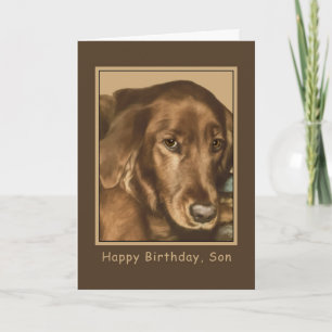 Geburtstag, Sohn, Golden Irish Dog Karte