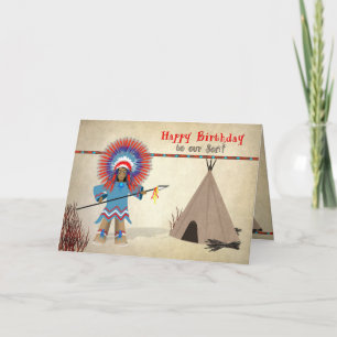 Geburtstag Son- Indianer mit Tee - Fun Card Karte
