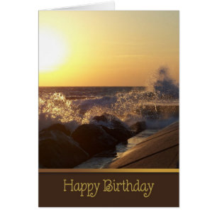 Geburtstag Sonnenuntergang über Strandfelsen