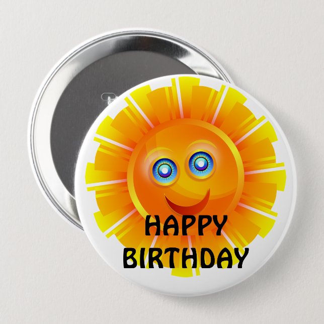 GEBURTSTAG: Sonniger Geburtstag Button (Vorne & Hinten)