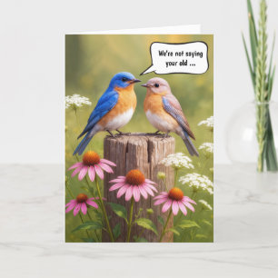 Geburtstag Spaß Bluebirds auf Zaun Post Karte