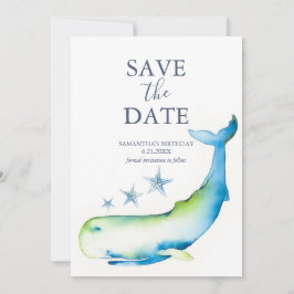 Geburtstag speichern Sie den Whale der Datumskarte Save The Date