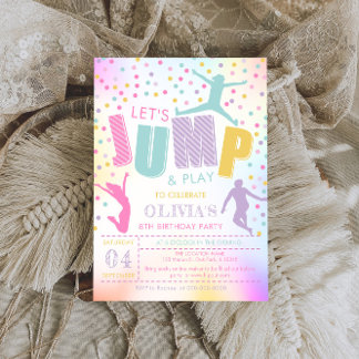 Geburtstag springen, Trampolin-Party Einladung spr