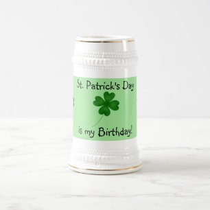 Geburtstag St. Patricks Tages Bierglas