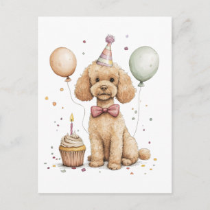 Geburtstag Standard Pudel Hund Postkarte