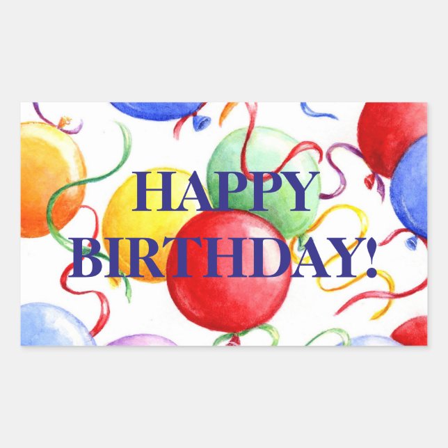 Geburtstag Sticker Happy Birthday Balloons (Vorderseite)