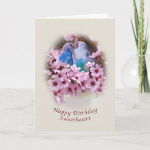 Geburtstag, Süße, Liebende Parakeets Karte
