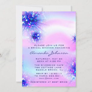 Geburtstag Sweet 16. Holographic Blue Pink Einladung