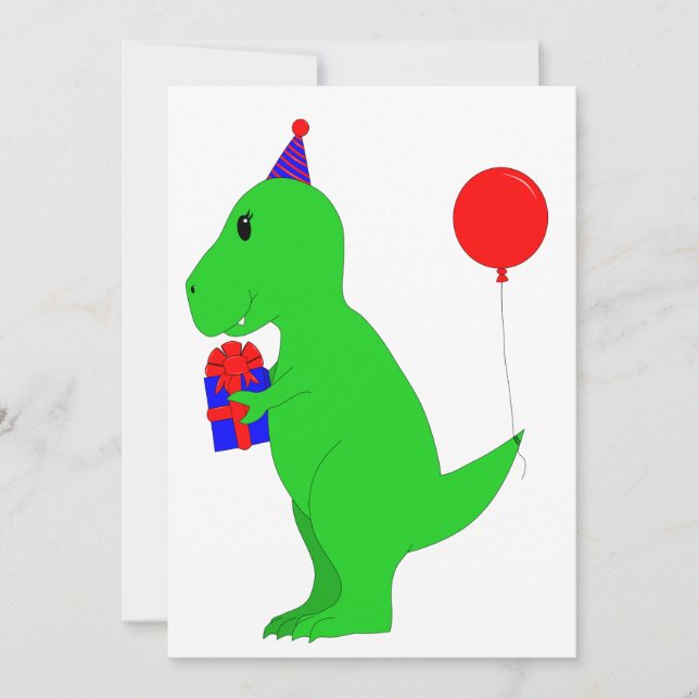 Geburtstag T-Rex Einladung (Vorderseite)