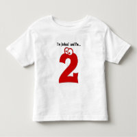 Geburtstag-T-Shirt für zwei Jährig-Spaß-Rot-Zahl
