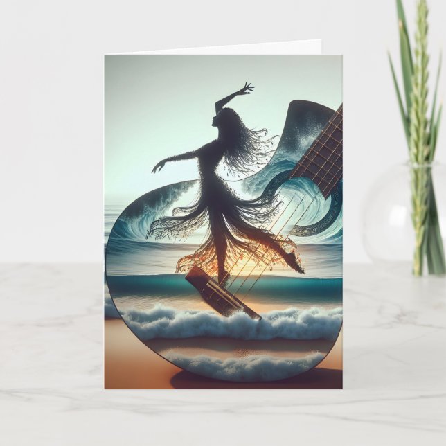 Geburtstag Tänzer in Gitarrenwelle Karte (Vorderseite)