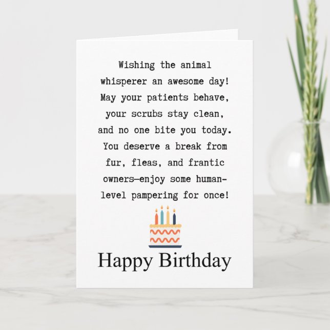 Geburtstag Tierarzt Karte (Vorderseite)