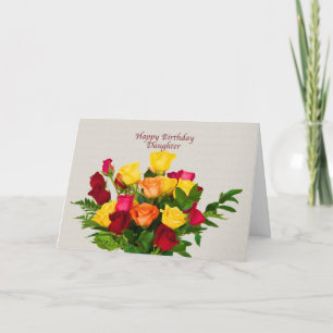Geburtstag, Tochter, Rose Bouquet Card Karte
