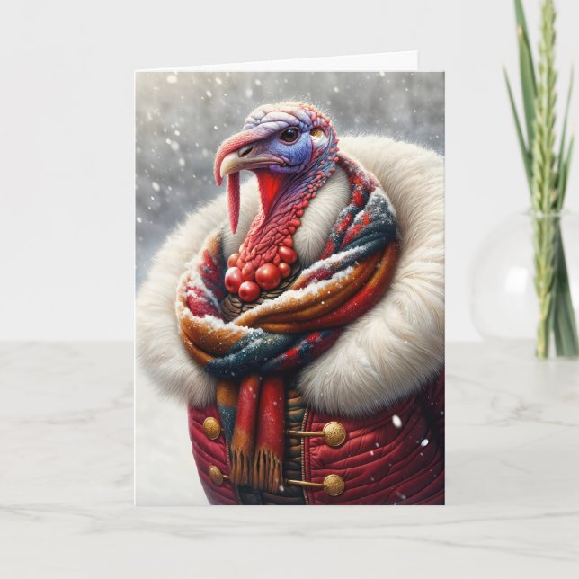 Geburtstag Tom Türkei mit Winterkittel Karte (Vorderseite)