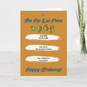 Geburtstag Top Liste 1965 Karte
