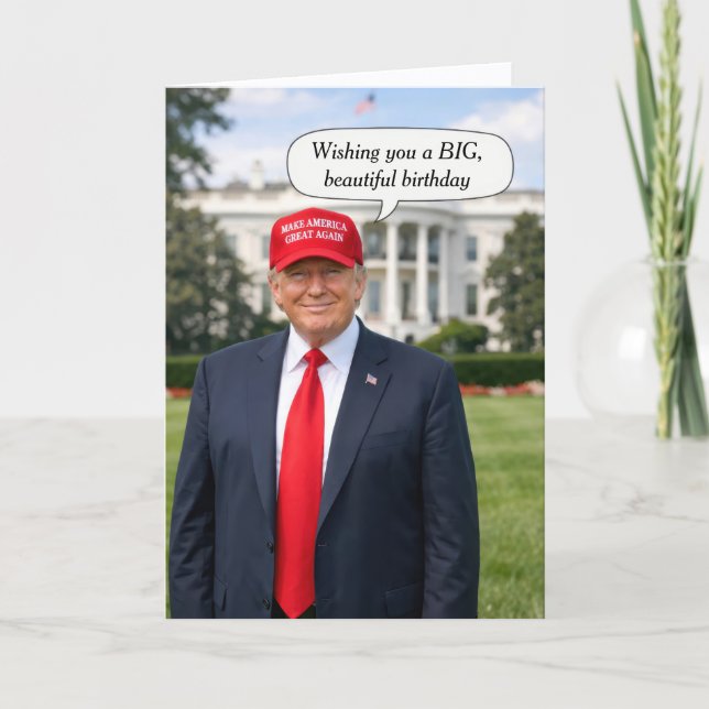 Geburtstag Trump Sprechblase Karte (Vorderseite)