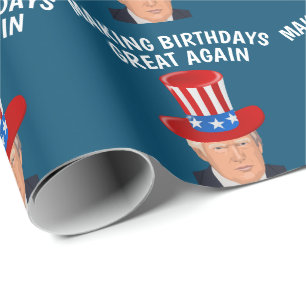 GEBURTSTAG TRUMP-WRAPPING-PAPIER GESCHENKPAPIER