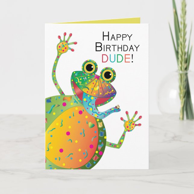 Geburtstag, TYP, Frosch, Kaleidoskop Karte (Vorderseite)