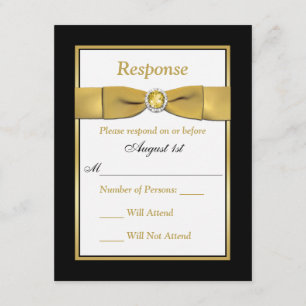 Geburtstag UAWG DRUCKRIBBON Schwarz und Gold RSVP Karte