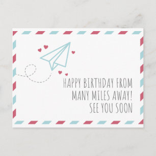 Geburtstag über große Entfernungen Postkarte