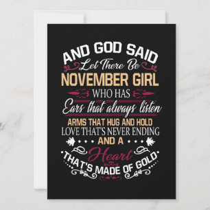 Geburtstag Und Gott sagte, es werde November-Mäd Karte