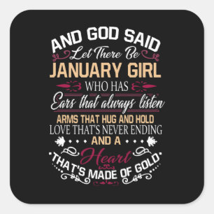 Geburtstag   Und Gott sagte Gelassen, es gibt Jänn Quadratischer Aufkleber