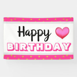 Geburtstag und Herz Banner