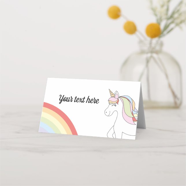 Geburtstag Unicornio Platzkarte (Vorderseite)