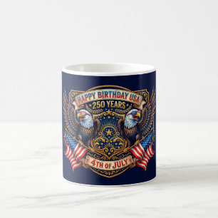 Geburtstag USA 250. Jubiläum Patriotische Adler Kaffeetasse