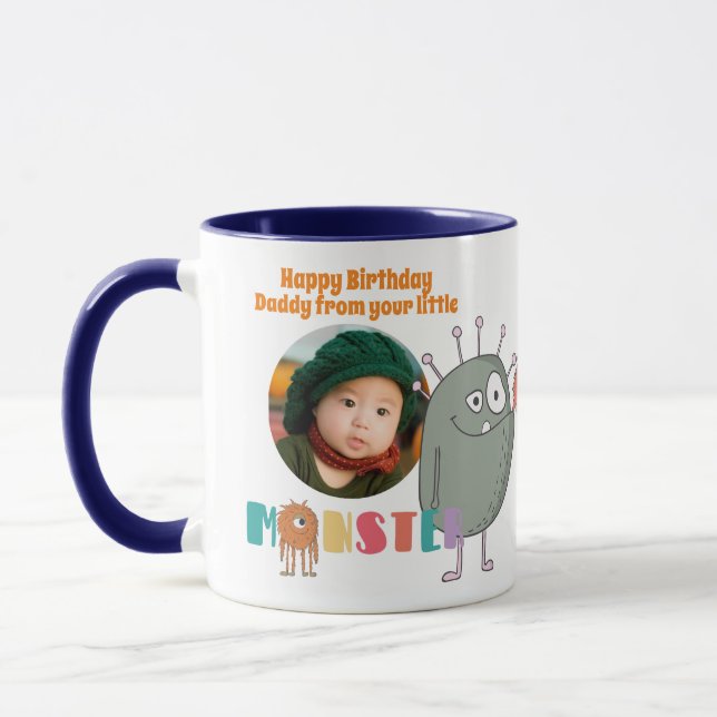 Geburtstag VATER FOTO TASSE KIDS Kleine Monster (Links)