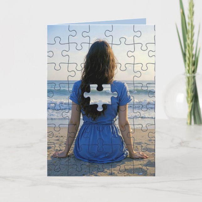 Geburtstag Vermisst Puzzle Piece Karte (Vorderseite)