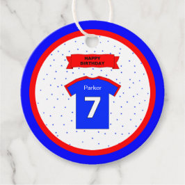 Geburtstag vielen Dank an die roten blauen Sportst Geschenkanhänger