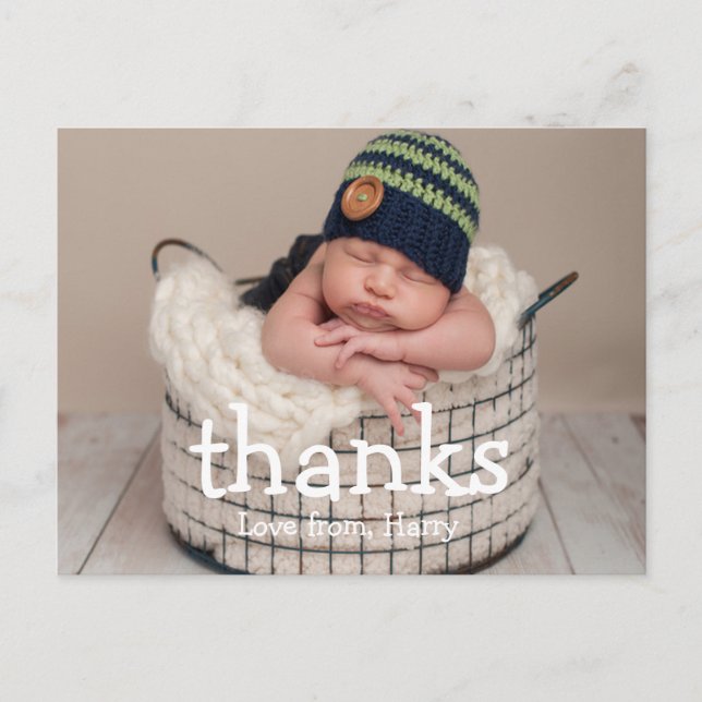 Geburtstag Vielen Dank | Dank Foto Postkarten (Vorderseite)