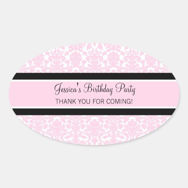 Geburtstag Vielen Dank Individuelle Name Gefallen  Ovaler Aufkleber (Vorderseite)