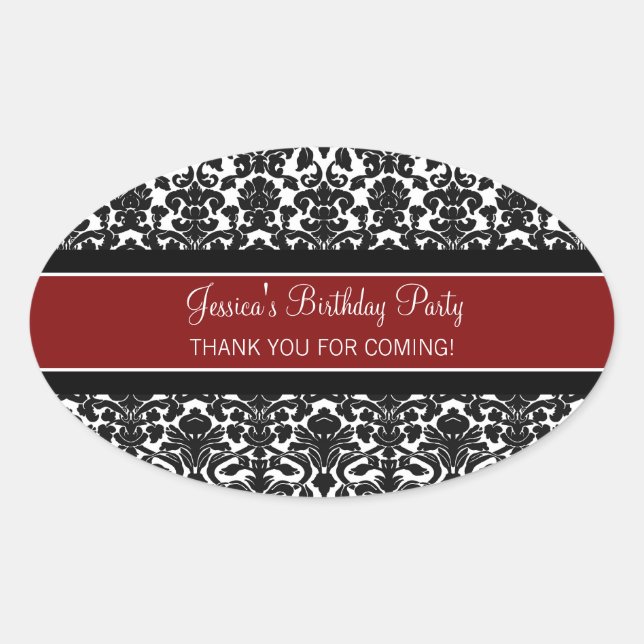 Geburtstag Vielen Dank Individuelle Name Gefallen  Ovaler Aufkleber (Vorderseite)