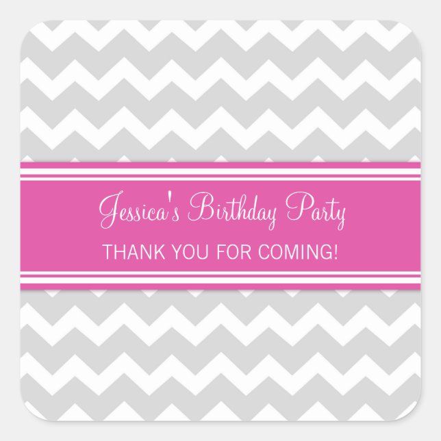 Geburtstag Vielen Dank Individuelle Name Gefallen  Quadratischer Aufkleber (Vorderseite)