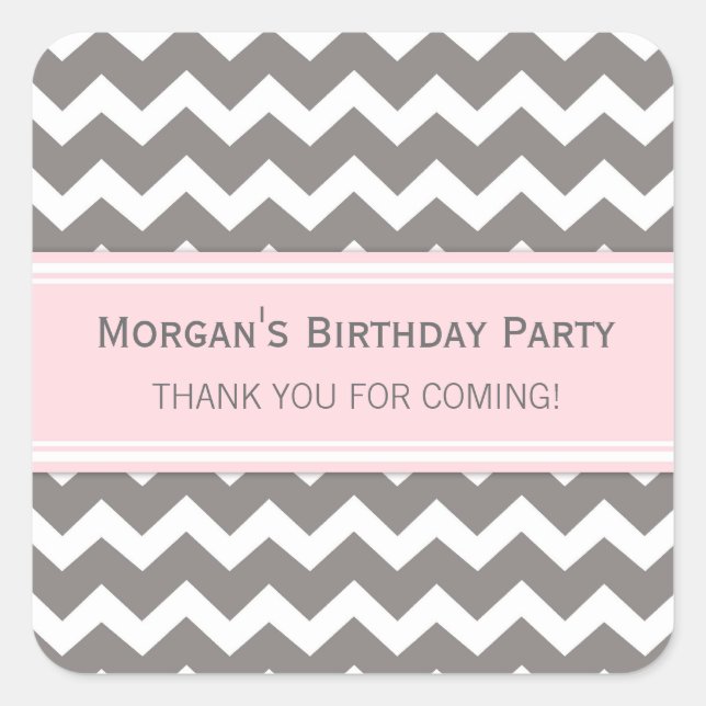 Geburtstag Vielen Dank Individuelle Name Gefallen  Quadratischer Aufkleber (Vorderseite)