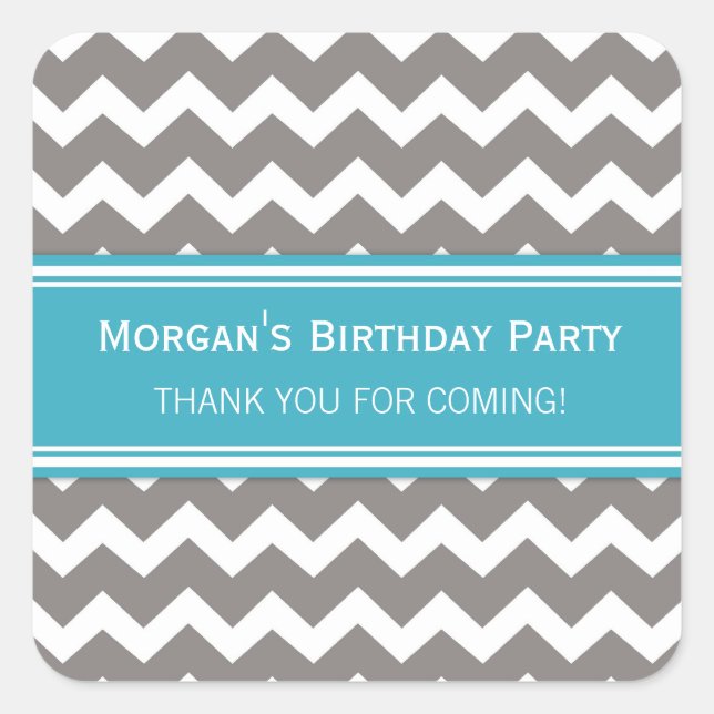 Geburtstag Vielen Dank Individuelle Name Gefallen  Quadratischer Aufkleber (Vorderseite)