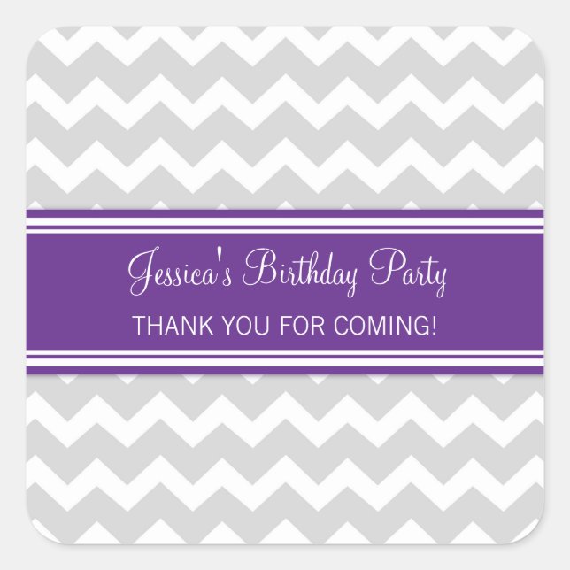 Geburtstag Vielen Dank Individuelle Name Gefallen  Quadratischer Aufkleber (Vorderseite)