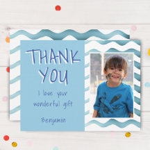 Geburtstag Vielen Dank Kids Foto Postcard Blue Boy