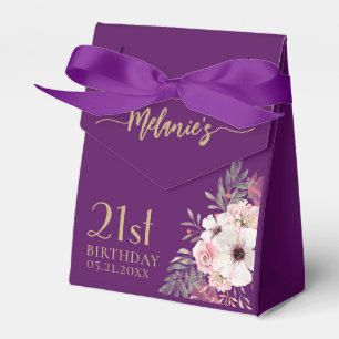 Geburtstag Vielen Dank Pink Blume Lila Gefälligkei Geschenkschachtel
