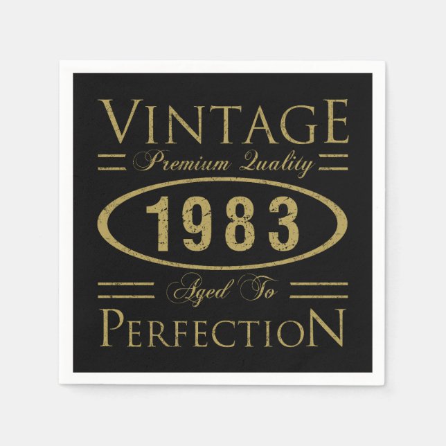 Geburtstag Vintag 1983 Serviette (Vorderseite)