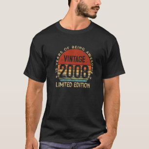 Geburtstag Vintag 2008 15 Jahre alt T-Shirt