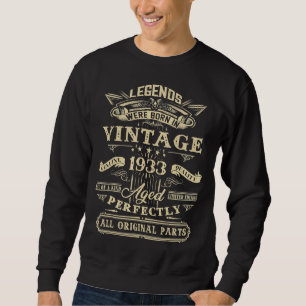 Geburtstag Vintag für Legenden Geboren 1933 89 Jah Sweatshirt