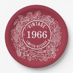 Geburtstag Vintag Grapevine Weinkultur und Briefma Pappteller