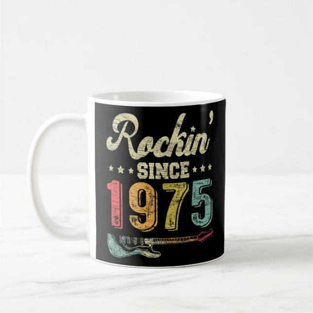 Geburtstag Vintage Gitarre Rockin' Seit 1975 Gu Kaffeetasse (Links)