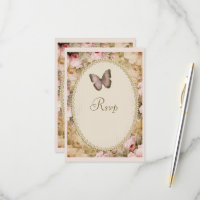 Geburtstag Vintage Rose Schmetterling, Musiknoten